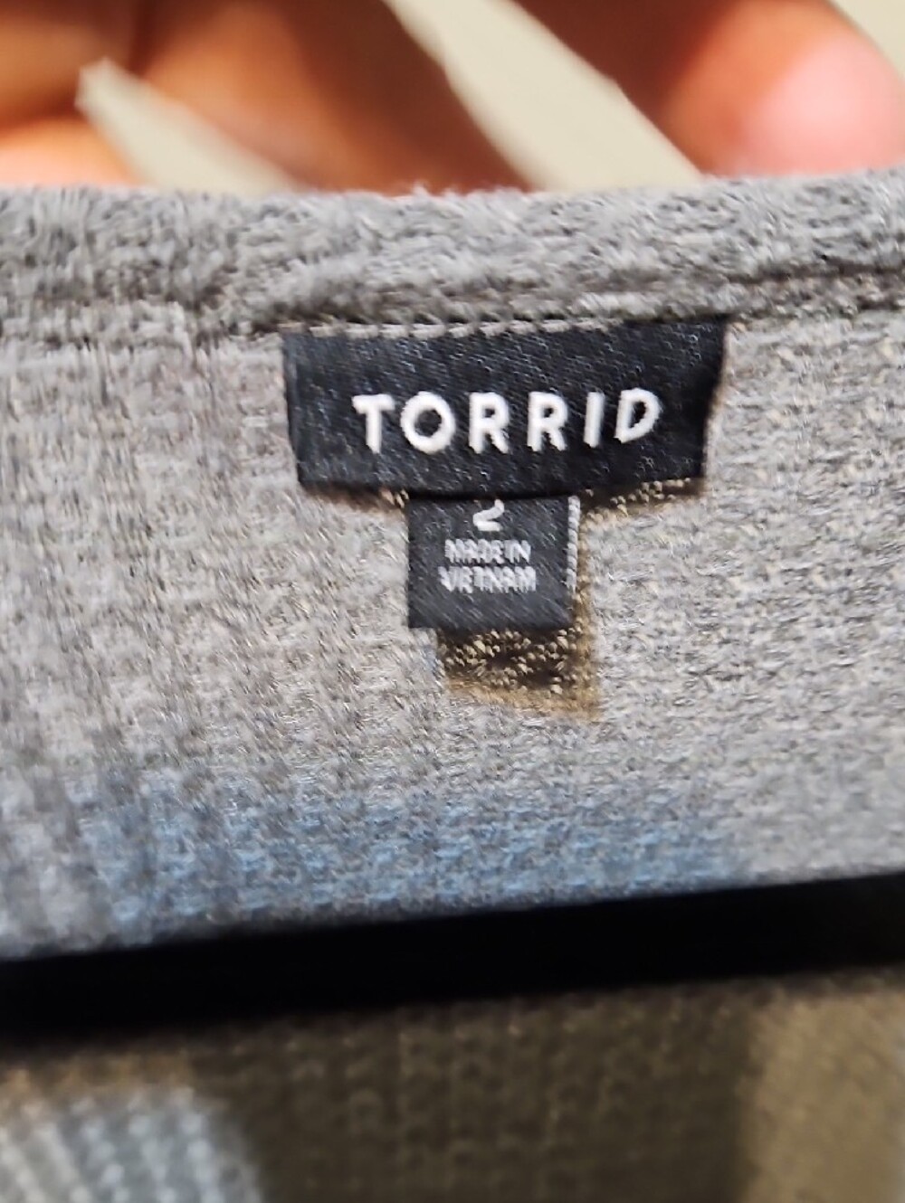 torrid Light Gray Waffle Peplum V-Neck Long Sleeve Top - Picture 5 of 6